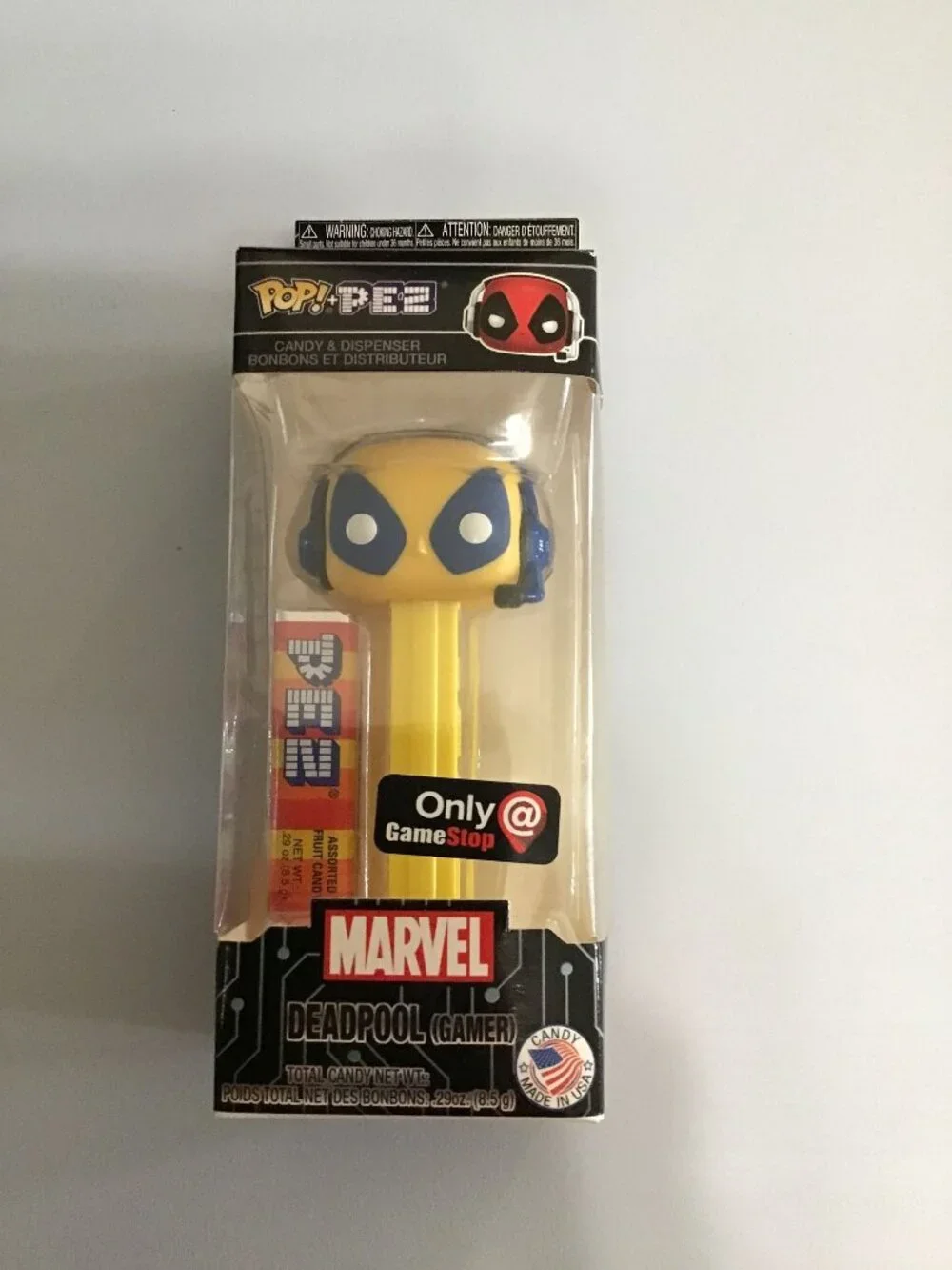 Funko Pop Pez Marvel Deadpool Gamer Yellow GameStop Exclusive Collectible